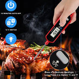 Lonicera Digital Cooking Thermometer for Bread Baking, Food and Water Temperature Measurement. Waterproof and Long Stem with Meat Temp Guide, Display with Backlit (Red) LONICERA