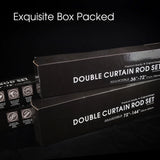 SKYPLUS LIVING Faux Wood Style Curtain Rod Set with Wood Grain Round Finial, 72-144 inch, Standard Double Drapery Rod for 1 Pack, 1 inch diameter, Adjustable Length SKYPLUS LIVING