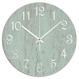 COCOKEN Wall Clock Silent Non Ticking Wooden Clocks Seafoam Green Clock Battery Operated 15in, Round Farmhouse Clock, Rustic Clocks Decor for Home Kitchen Office COCOKEN