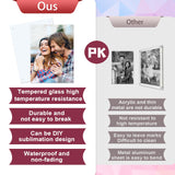 HYHOSHI 4Pack 11.8.x15.7inch Sublimation Glass Photo Blanks, Wall Mount Tempered Glass Sublimation Blank Sign, Sublimation Blank DIY Picture Wall Frame Poster for Home Decor HYHOSHI