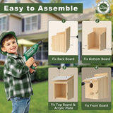 Bird Houses for Outside, Bluebird House with Standing Perch, Hanging Wood Bird House with Waterproof Acrylic Plate for Small Birds Bluebird Finch Swallow Wren Chickadee Assembly Required Chuiendi