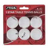 STIGA Ping Pong Balls – 6pk White 1-Star Table Tennis Balls, Official Size 40mm ABS Balls, Ultimate Durability for Indoor/Outdoor Ping Pong Tables Stiga