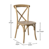 Merrick Lane Bardstown Bistro Style Wooden Dining Chair - Medium Natural White Grain - High X-Back Merrick Lane