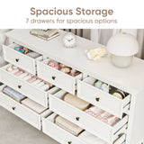 RoyalCraft White 7 Drawer Dresser for Bedroom, Modern Chest of Drawers with Solid Wood Legs and Painted Finish, Wooden Storage Closet Cabinet Organizer for Living Room, Hallway RoyalCraft