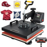 VEVOR 2 in 1 Heat Press 15x15 Inch 360° Swing Away Digital Tshirt Press Machine with 6x3 Inch Hat Press, Multifunction Combo for T Shirt Hat Cap Pillow Bag, 2in1-Black VEVOR