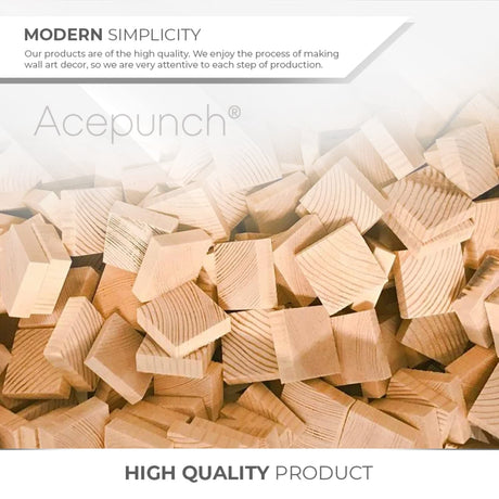 Acepunch 6 Finland Wooden 3D Wall Art Panel Home Decorative Sound Absorbing Dampening Tile Soundproofing Acoustic Music Insulator Noise reduction Studio Room Geometric Style 12x12in AP1234 Acepunch