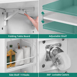 YITAHOME Kitchen Island with Stainless Steel Top & Drop Leaf, 47 Inch Kitchen Island on Wheels with Power Outlet, Rolling Portable Mobile Kitchen Cart w Storage Drawer Cabinet Counter Metal Top, White YITAHOME