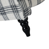 HULALA HOME Upholstered Wingback Recliner Chair, Small Adjustable Footrest Push Back Single Reclining Sofa, Mid Century Modern Lounge Armchair for Living Room, Bedroom, Reading/Plaid Black HULALA HOME