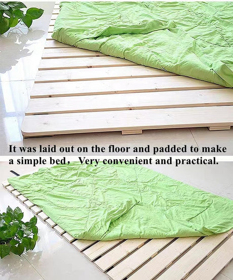 LOBOTOU Floor Bed Frame King Size, Breathable Moisture-Proof Bed Plate, Wood Roll-Type Slatted Bed Japanese Futon Mattress, Floor Sleep Bedding (King) LOBOTOU
