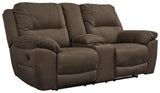 Signature Design by Ashley Next-Gen Gaucho Classic Reclining Loveseat with Console, Dark Brown Signature Design by Ashley