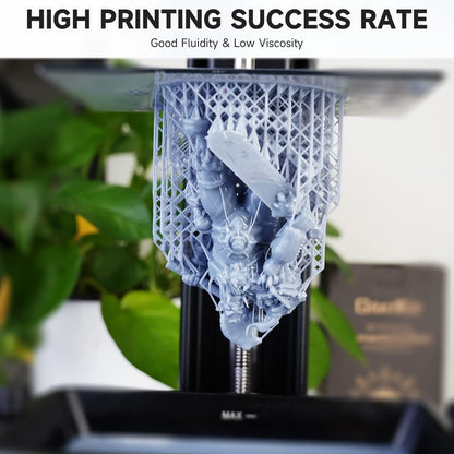 GratKit 8K Rigid Resin, 3D Printer 405nm UV-Curing Photopolymer Resin, High Precision Low Odor 3D Printing Resin - 5000g,Gray