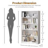 Soohow White Bookcase with Adjustable Shelves, 5 Shelf Book Case, Large Tall White Bookshelf for Living Room, Bedroom, 60 in Tall, 33 in Wide, 11.6 in Deep Soohow