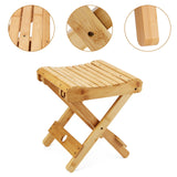 MOUYAT 2 Pack 12 Inch Bamboo Folding Stool, Bamboo Foldable Foot Step Stool, Natural Bamboo Shower Bench Seat Toilet Stool for Bathroom Showers, Saunas, Fishing, 11 x 11 x 12.6 Inch MOUYAT