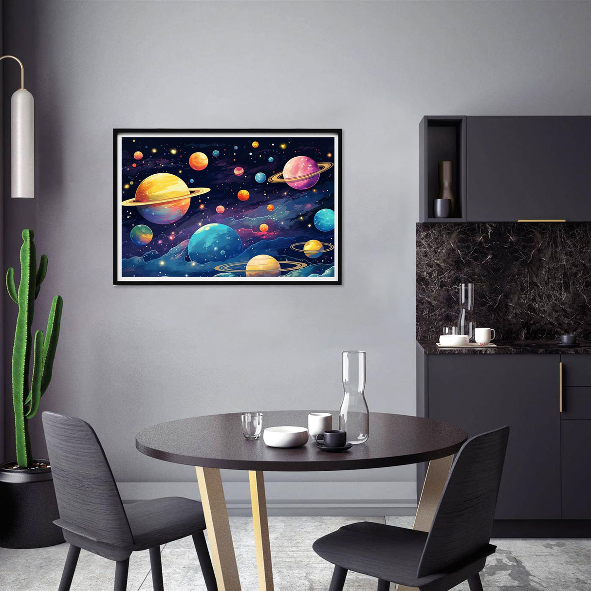 Yomiie 5D Diamond Art Painting Kits Universe Full Drill by Number Kits, Solar System Paint with Diamonds Art Milky Way Galaxy Rhinestone Embroidery Craft for Home Room Decoration (12x16inch) Yomiie