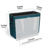 JJRING Craft Organizer Tote Bag, Large Art Storage Caddy with Multiple Pockets, Bluish Green Sewing Bag for Art, Craft, Scrapbooking, School, Medical, and Office Supplies Storage JJRING