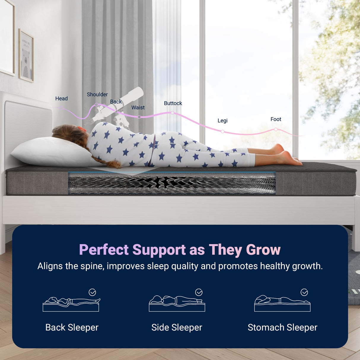 Avenco Twin Mattress, 6 Inch Twin Size Mattress in a Box for Kids, Medium Firm Hybrid Mattresses with Bonnell Spring and Gel Memory Foam for Cool Night Sleep & Pressure Relief, CertiPUR-US Certified Avenco