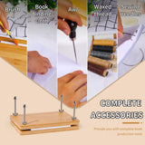 JUPEAN Book Binding Kits, Book Press, 7.9”x11.6”, Books Making Kit Bookbinding Supplies with Wooden Binding Press Books Cover Board Bone Folder Awl Bind Strap for DIY JUPEAN