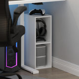 Furinno Fulda Book Shelf, 2-Tier Narrow Bookshelf, Bookcase with 8-in Width Storage Shelf, 9.3 x 7.9 x 21.2, for Living Room, Bedroom, Home Office, White Furinno