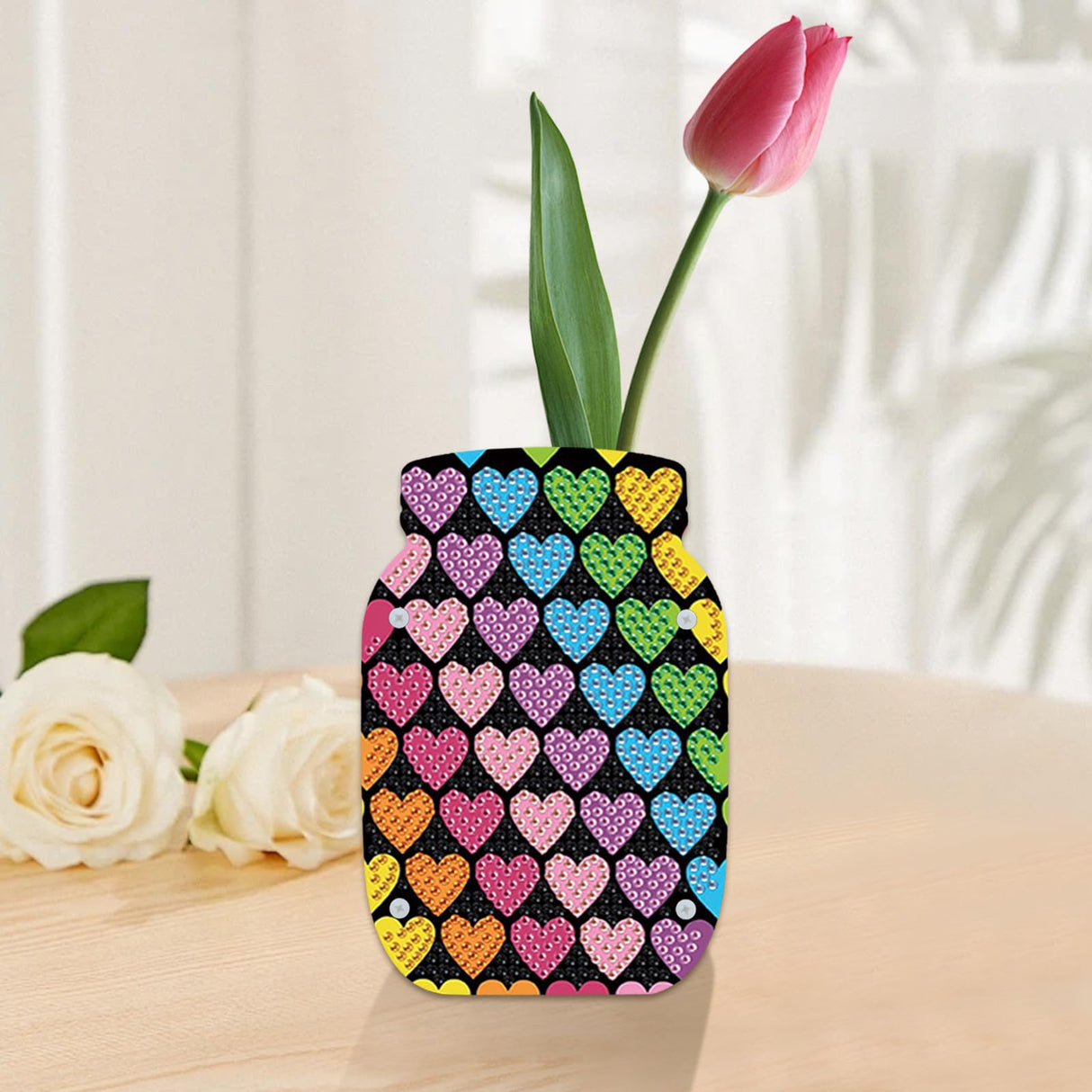 Tontut Diamond Painting vase Love DIY Flash Diamond Three-Dimensional Decorative vase Handmade Creative Crafts Suitable for Living Room Desktop Ornaments Home Decoration Creative Gifts Tontut