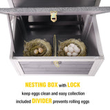 AIVITUVIN Chicken Coop for 2 Chickens Home Ues Outdoor Small Wooden Chicken House with Expandable Run for Poultry Duck Coop Pull Out Tray Quail Cage,Hen Habitat Aivituvin