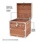 Rhino Trunk & Case Knotty Cedar Chest – Cube Storage Box, Coffee Table, End of Bed Trunk or Entryway Storage Bench – 18"x18"x20" USA-Made, Furniture Grade, Heirloom Aesthetic – Strong and Secure Rhino Trunk & Case