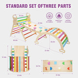 7in1 Rainbow Pikler Triangle Set Foldable Montessori Climber, Wooden Climbing Toys with Sliding Ramp&Arch Rocker for Kids,Climbing Indoor Playground Set for Toddlers Volscity