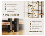 Casaottima Triple 6 Tier Bookshelf, Large Bookcase with 17 Open Display Shelves, Modern Industrial Book Shelves Book Case for Bedroom, Wide Standing Shelving Unit for Living Room Home Office, Vintage Casaottima