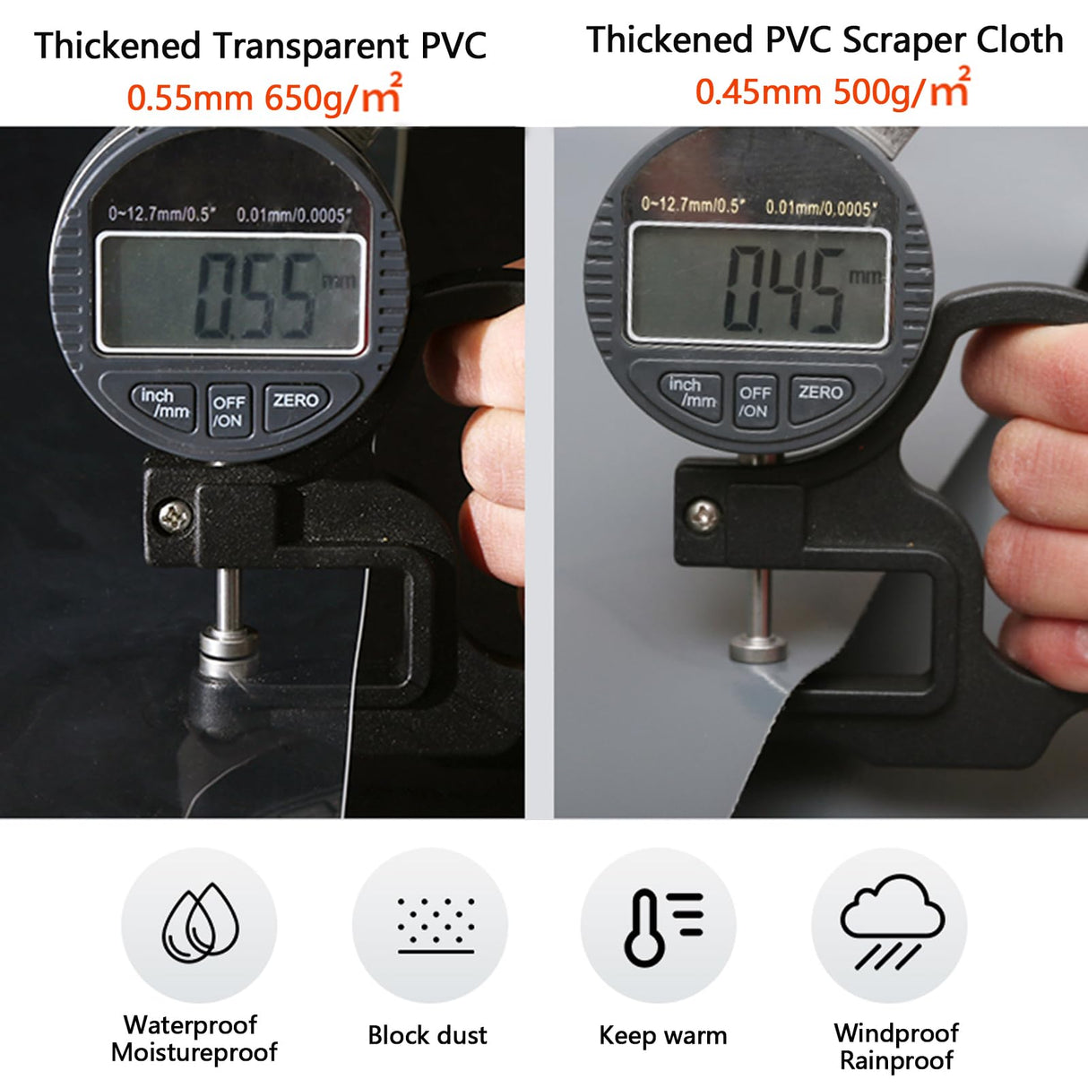 ele ELEOPTION (8ft High x 15ft Width) Vinyl Curtains for Patio, Outdoor Clear Panel Curtain Patio Enclosure Waterproof PVC Tarps with Grommets for Pergola, Balcony, Porch, Gazebo Khaki ele ELEOPTION