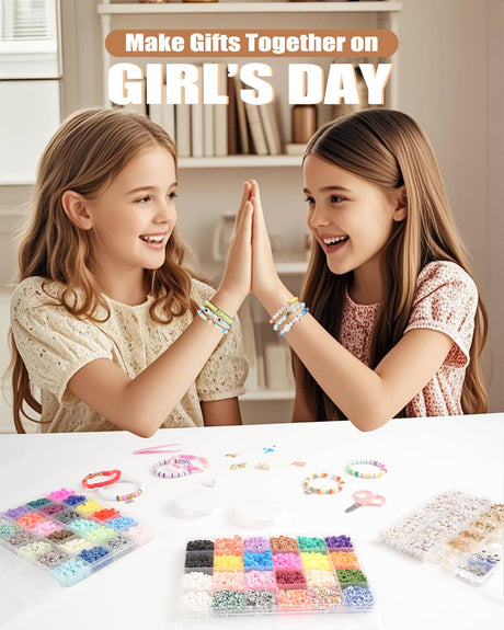 BestNow Clay Beads 3 Boxes Bracelet Making Kit Heishi Beads for Jewelry Making Round Letter Beads with Charm Elastic Strings Friendship Bracelets Holiday Arts and Crafts Gifts for Girls Adults BestNow