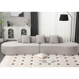 FANYE Modern Symmetrical Modular Curved Lounge Sectional Sofa with 3 Pillows, Living Room Boucle Upholstered Foam Couch Free Combination Deep Seat Cloud Sofa&Couch for Home Apartment, 130.5", Grey FANYE