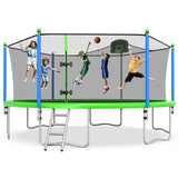 Lyromix 16FT Trampoline for Kids and Adults, Outdoor Recreational Trampolines with Safety Enclosure Net and Basketball Hoop Lyromix