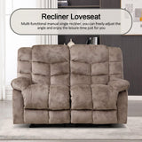 CANMOV Manual Reclining Sofa Set, 3 Pieces Recliner Sofa Set, Manual Recliner Chair, Reclining Loveseat and 3-Seat Sofa for Living Room, 3 Pieces Furniture Set, Light Brown (1+2+3) CANMOV