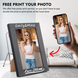 Personalized Picture Frame, Custom Picture Frames, Wooden Customized Photo Frame, Hanging/Tabletop Engraved Picture Frame, Personalized Add Your Custom Text Photo Picture Frame (4x6-Inch) Pesccygne