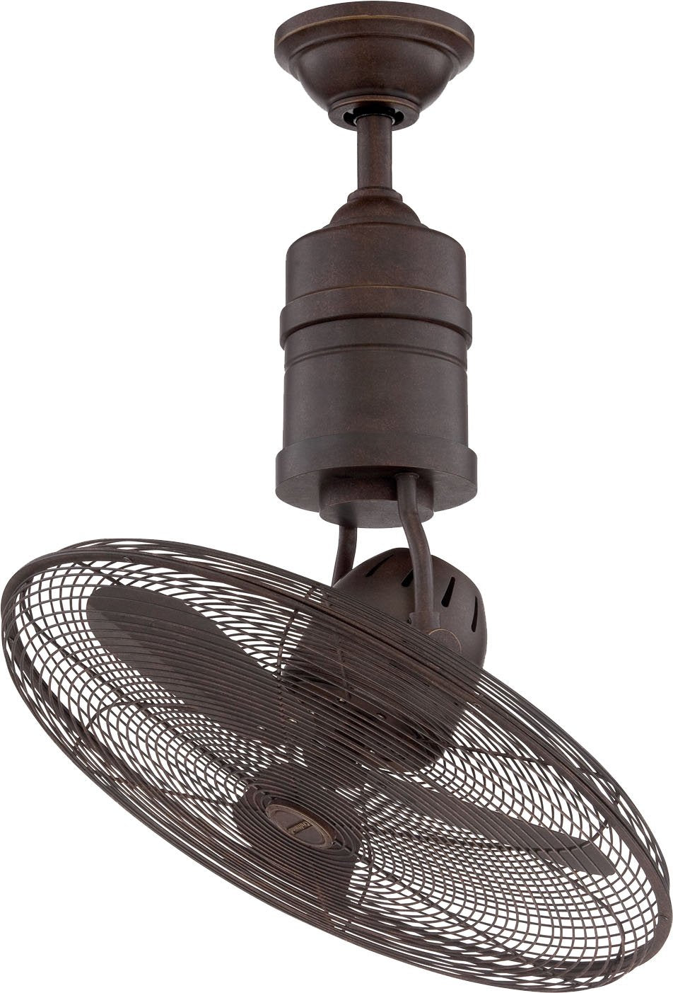 Craftmade BW321AG3 Bellows III Dual Mount 21" Outdoor Reversible Oscillating Ceiling Fan with Wall & Remote Control, 3 Blades with Safety Cage, Aged Bronze Textured Craftmade