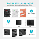 PEGZONE Pegboard Wall Organizer Combination Kit, Overall 25.4"x16.6" Metal Office Pegboard with 13 Accessories, Wall Mounted Peg board Display Panels for Home, Gaming Room, Garage (2Pcs, Medium,Black) PEGZONE