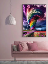 Rainbow Storm Diamond Painting Kits for Adults, 5D Diamond Art Painting by Numbers Kits, DIY Rainbow Storm Diamond Art Kits, Full Round Drill Diamond Paintings for Adults for Home Wall Decor, 12x16in GUMITOON