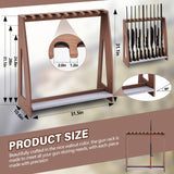 Yousoontic Indoor Gun Racks Freestanding Rifle Racks Gun Display Stand with Soft Padding Safe Heavy Duty Gun Storage for Cabinet Holder Accessories (Walnut,31.5 x 31.1 x 10.6 Inches) Yousoontic