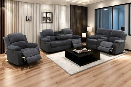 A Ainehome Living Room Furniture Set Recliner Sofa Set Loveseat Chair Furniture Sofa Set Grey Corduroy for Living Room/Rv/House/Theater Seating (A-Dark Grey Corduroy, 3 piece set) A Ainehome