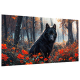 JOOZ Large Diamond Art Kits for Adults - 5D Wolf Diamond Painting Kits for Adults, DIY Full Drill Black Wolf Diamond Art Painting, Gem Painting Kit for Home Wall Decor 27.5 X 15.7 Inch JOOZ