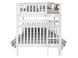 Bedz King Bunk Beds Full over Full Mission Style with End Ladder, White Bedz King