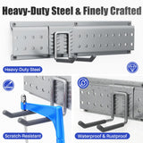 ZICANYCO Garage Tool Organizer Wall Mount 48 inches with 10 Adjustable Heavy-Duty Hooks, Garage Organization, Garden Tool Storage Rack, Yard, and Shed, Holds Up to 400 lbs (Grey) ZICANYCO