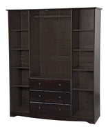 Palace Imports 100% Solid Wood Family Wardrobe Closet Armoire, Java, 3 Clothing Rods Included, 60.25" w x 72" h x 20.75" d, Renewable Eco-Friendly Wood, Made in Brazil Palace Imports