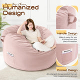 Memory Foam Bean Bag,Multiple Sizes Bean Bag Chairs for Adults,Fluffy Couch for Living Room Bedroom College Dorm,Bean Bag Chair with Filler Included (Pink, 4FT) TaiBest
