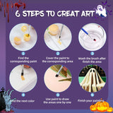 Aestalrcus Halloween Paint by Numbers Kit for Adults, Ghost Paint by Numbers for Adults Beginner, Painting by Numbers Kits for Relaxation Home Wall Decoration and Gifts 16x20inch Aestalrcus