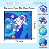 PERFECTSIGHT Cute 5D Diamond Art Kits with Wooden Frame, Kawaii DIY Painting Art for Adults Teen, Diamond Arts and Crafts Sets, Big Gem Full Drill Diamond Dots for Women Beginners (Space Astronaut) PERFECTSIGHT