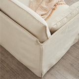 Sivoey Slipcovered Loveseat Sofa, 52" Small Couch with Throw Pillows, Single Seat Cushion, Easy Assembly, Modern Loveseat Sofa for Living Room, Office, Apartment, Small Space, Beige Sivoey