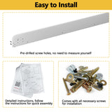 ROOMTEC Space-Saving Full Size Murphy Wall Bed - Modern White Furniture for Bedroom and Home Office ROOMTEC