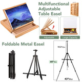 166 Pcs Deluxe Artist Painting Set, Painting Supplies with 96 Paint(Oil, Watercolor，Gouache & Acrylic Paint)Metal and Wooden Easels, Canvas, Paper Pads, 45 Paintbrushes etc. for Adults, Kids, Artists ESRICH