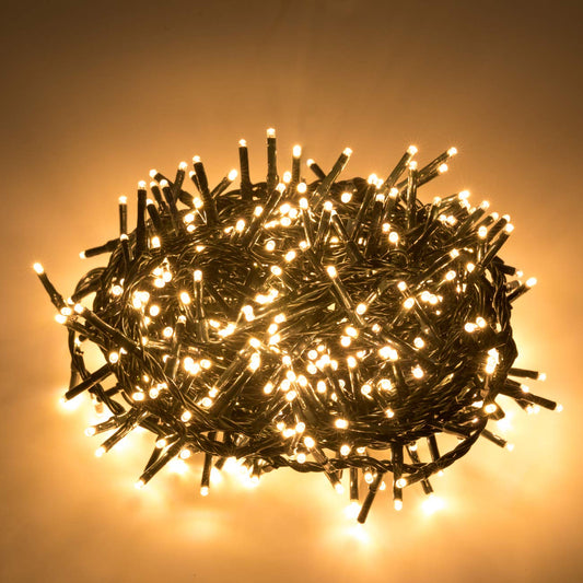 AWQ 500 LED 49ft Christmas Cluster Lights Christmas String Lights Decoration Lights for Christmas Home Garden Wedding Party Xmas Tree Bedroom Indoor Outdoor Decor (Warm White)