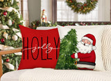Red Christmas Pillow Covers 18x18 Set of 4 Farmhouse Christmas Decorations Snowman Wreath Santa Claus Tree Merry Christmas Holly Jolly Winter Holiday Decor Throw Cushion Case for Home Couch S22C17 4TH Emotion